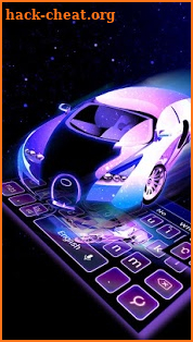 Neon Sports Car Keyboard Theme screenshot