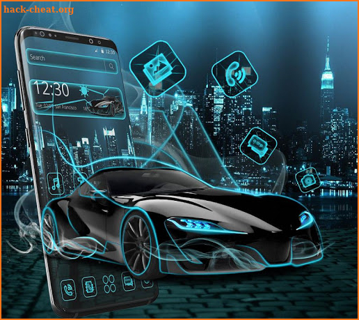 Neon Sports Car Theme screenshot