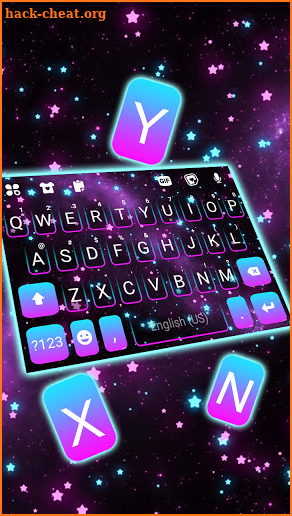 Neon Stars Live Keyboard Background screenshot