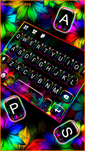 Neon Sunflowers Keyboard Background screenshot