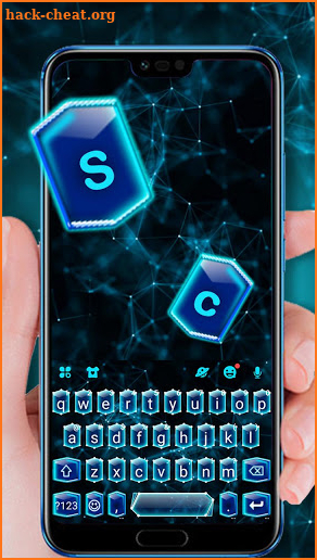 Neon Tech 3D Keyboard Theme screenshot
