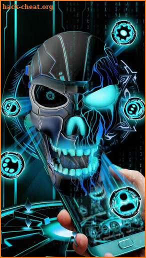 Neon Tech Evil Skull 3D Theme screenshot