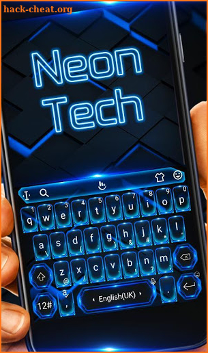 Neon Tech Keyboard Theme screenshot