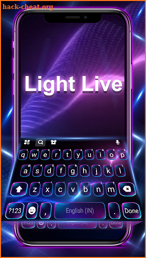 Neon Tech Light Keyboard Background screenshot