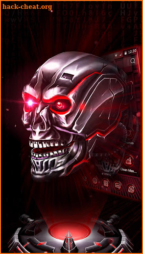 Neon Tech Skull 3D Theme screenshot