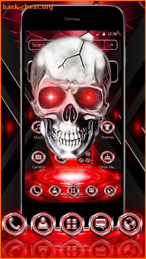 Neon Tech Skull Theme screenshot