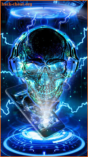 Neon Tech Skull Themes HD Wallpapers 3D icons screenshot