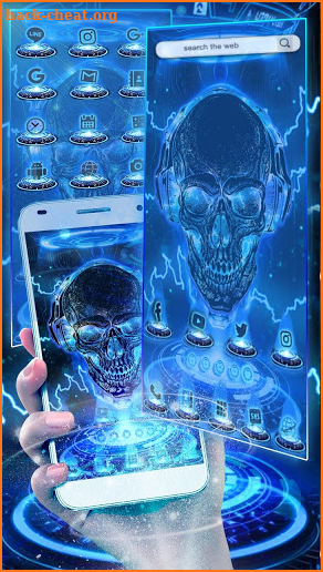 Neon Tech Skull Themes HD Wallpapers 3D icons screenshot