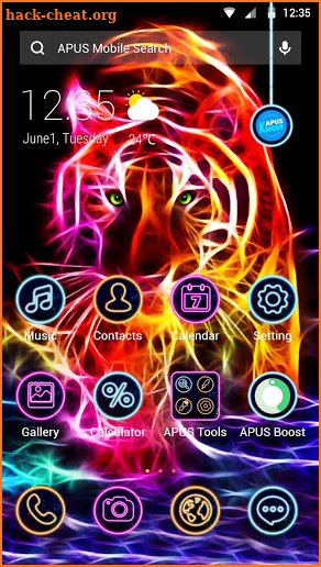 Neon Tiger APUS Launcher Theme screenshot