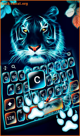 Neon Tiger Blaze Keyboard Theme screenshot