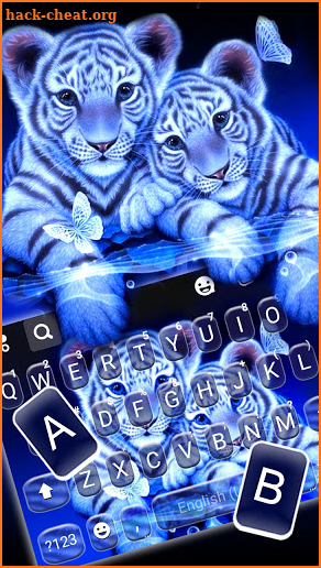 Neon Tiger Cubs Keyboard Background screenshot