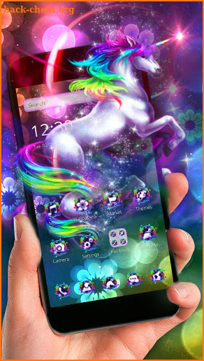 Neon Unicorn Flower Theme screenshot