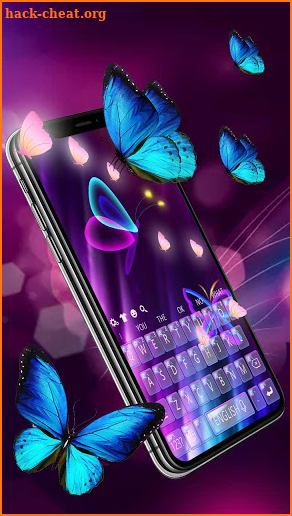 Neon Violet Butterfly Keyboard screenshot