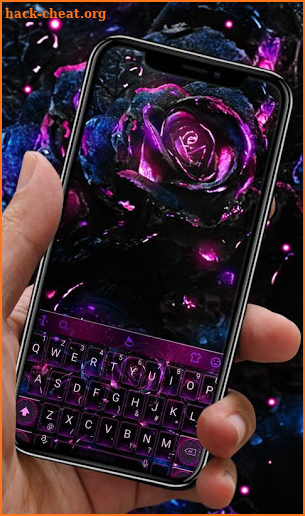 Neon Violet Flower Keyboard Theme screenshot