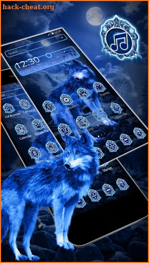 Neon Vivid Wolf Theme screenshot