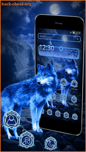 Neon Vivid Wolf Theme screenshot