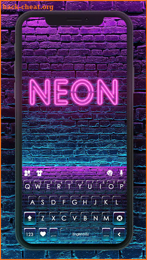 Neon Walls Keyboard Background screenshot
