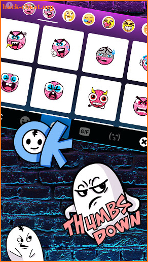 Neon Walls Keyboard Background screenshot