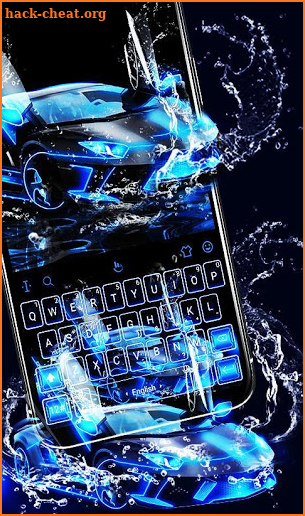 Neon Water Sports Car Keyboard Theme screenshot