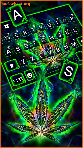 Neon Weed Illusion Keyboard Background screenshot