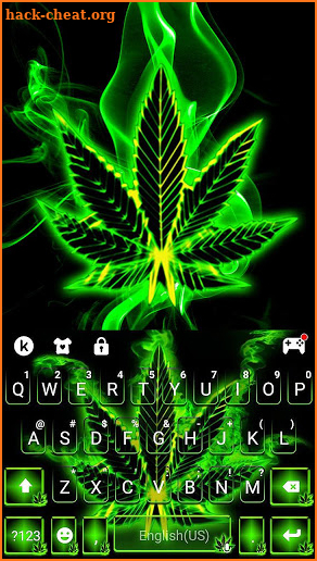 Neon Weed Smoke Keyboard Theme screenshot