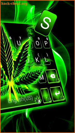 Neon Weed Smoke Keyboard Theme screenshot