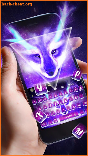Neon Wolf Keyboard Theme screenshot