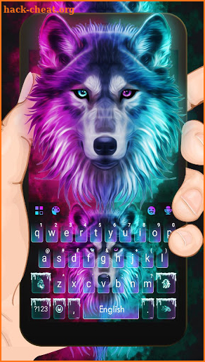 Neon Wolf New Keyboard Theme screenshot