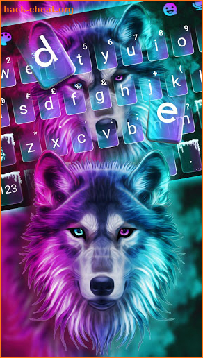 Neon Wolf New Keyboard Theme screenshot