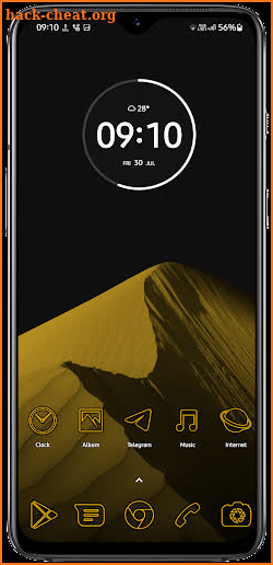 Neon Yellow Line - Frameless Icons screenshot