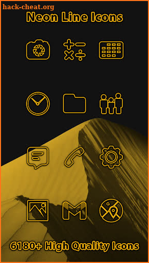 Neon Yellow Line - Frameless Icons screenshot