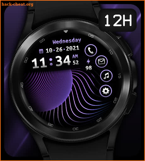 NeonWave XM Wear OS Watch Face screenshot