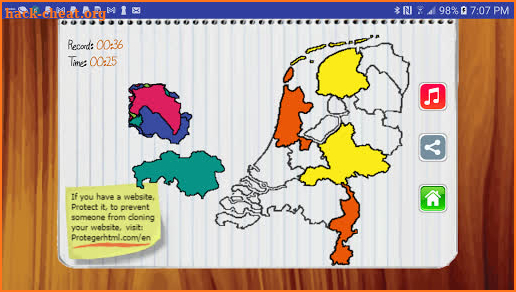 Netherlands Map Puzzle Game screenshot