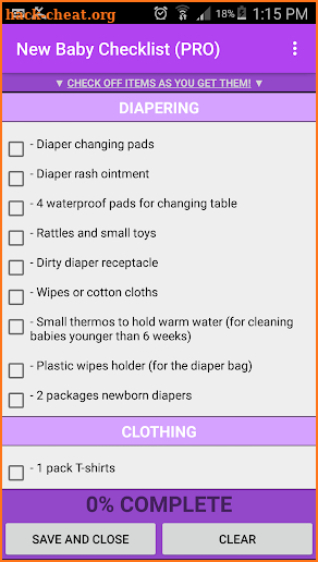 New Baby Checklist (PRO) screenshot