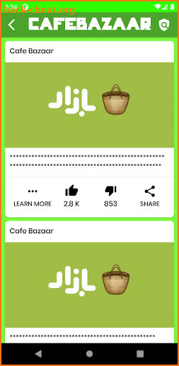 New Cafe bazaar happy Apps info and guide screenshot