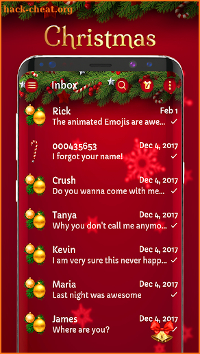 New Christmas SMS screenshot