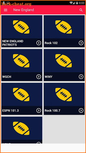 New England Patriots Radio Apps screenshot