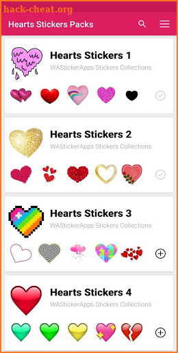 New hearts stickers WAStickerApps screenshot
