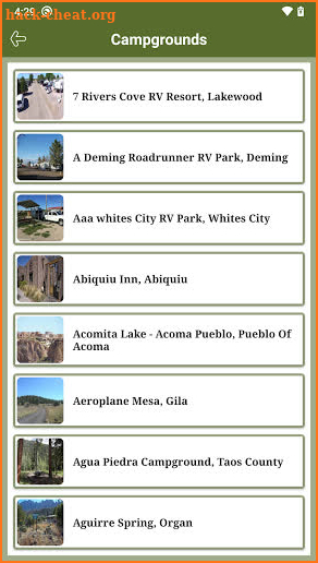 New Mexico State RV Parks & Ca screenshot