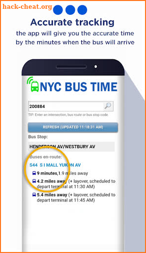 New York Bus Time App screenshot