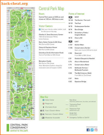 New York Central Park Map 2019 screenshot