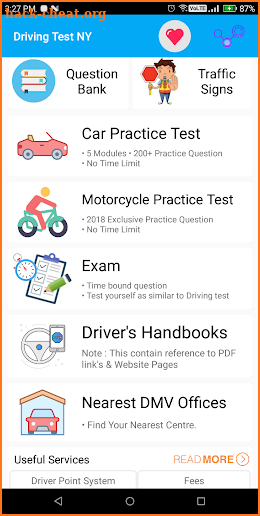 New York DMV Permit Practice Test 2018 screenshot