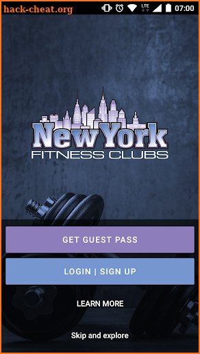 New York fitness clubs screenshot