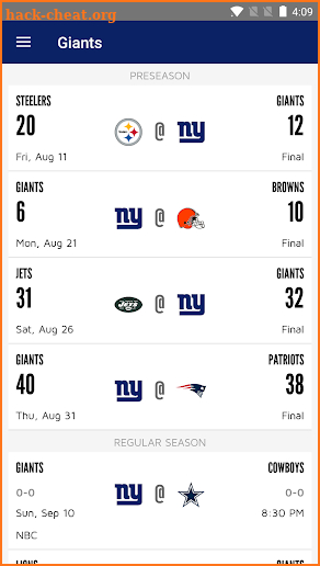 New York Giants Mobile screenshot