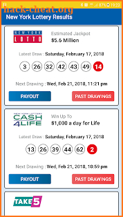 New York Lottery Results screenshot