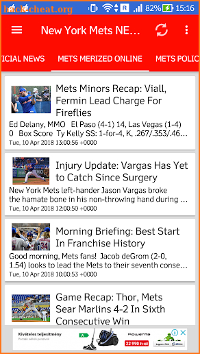 New York Mets All News screenshot