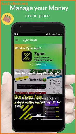New Zynn app Guide screenshot