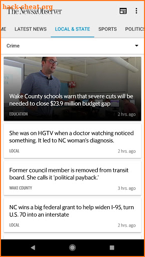 News & Observer (N&O): Mobile screenshot