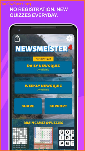 Newsmeister Daily and Weekly Headline News Quiz screenshot