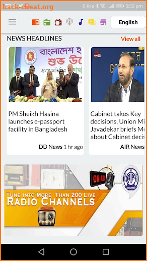 NewsOnAir: Prasar Bharati Official App News+Live screenshot